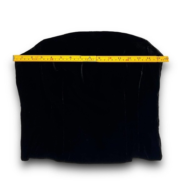 Ann Taylor Velvet Slik Blend Black Sleeveless Structured Tube Top Blouse Sz 6 - Picture 14 of 16